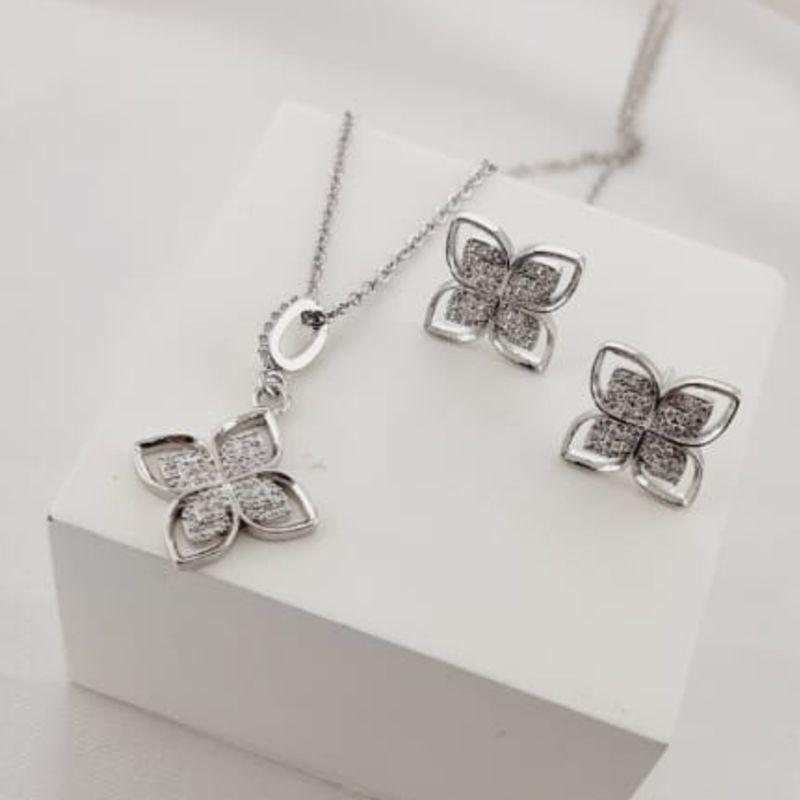 CONJUNTO RODIO FLOR