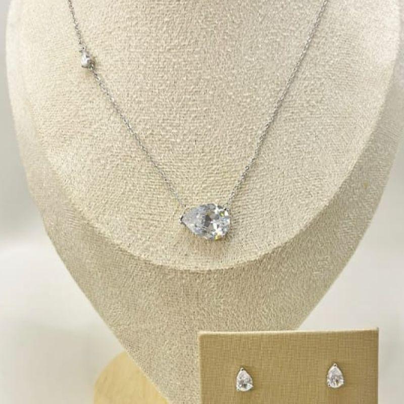 CONJUNTO RODIO GOTA CRISTAL