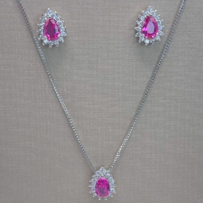 CONJUNTO RODIO GOTA PINK