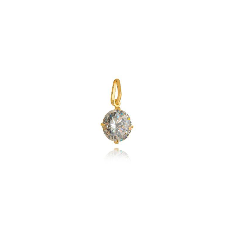 MINI PINGENTE OURO ZIRCONIA