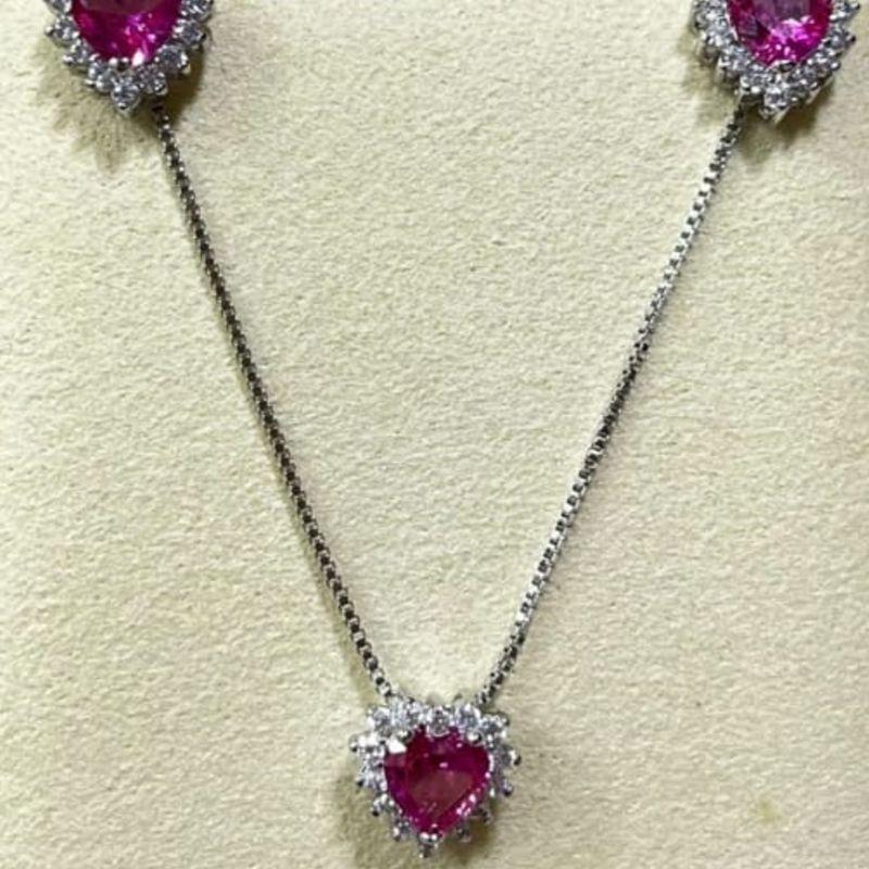 CONJUNTO CORAÇÃO PINK RODIO