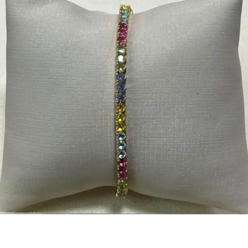 PULSEIRA OURO RIVIERA COLORS 3MM 3 PONTAS