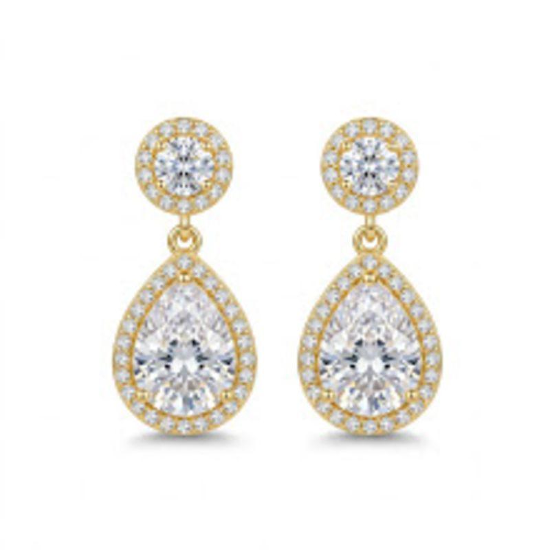 BRINCO OURO GOTA ZIRCONIA