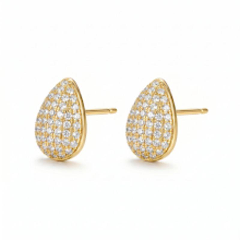 BRINCO OURO GOTINHA ZIRCONIA