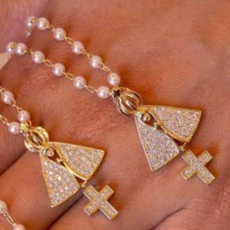 COLAR PEROLAS NOSSA SENHORA CRUZ