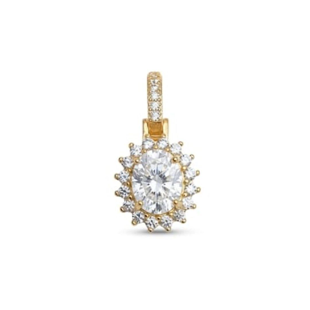 PINGENTE OVAL OURO CRISTAL