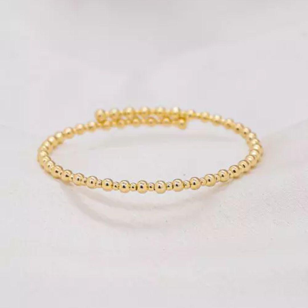 BRACELETE MINI ESFERAS AJUSTAVEL OURO