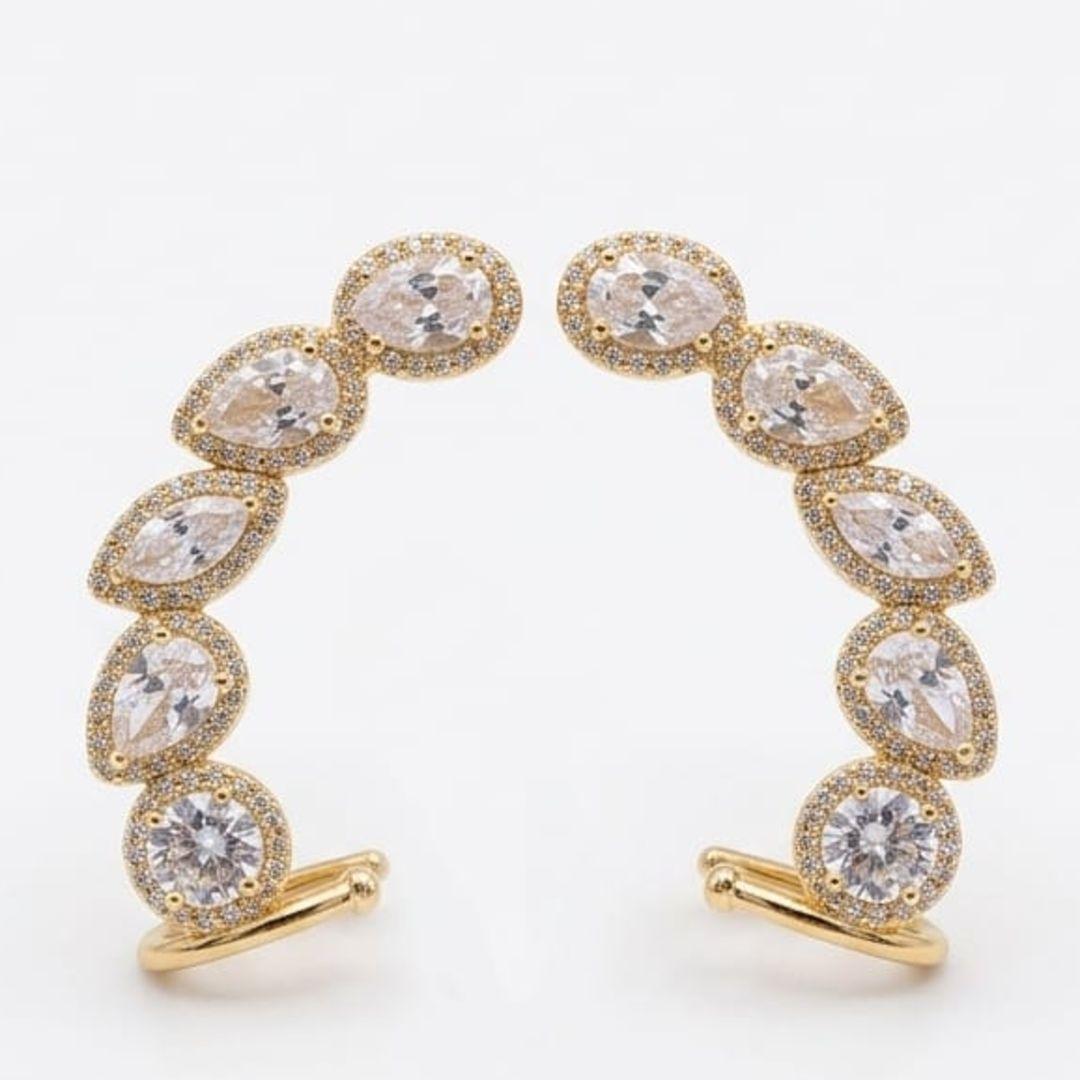 BRINCOR EARCUFF OURO ZIRCONIAS
