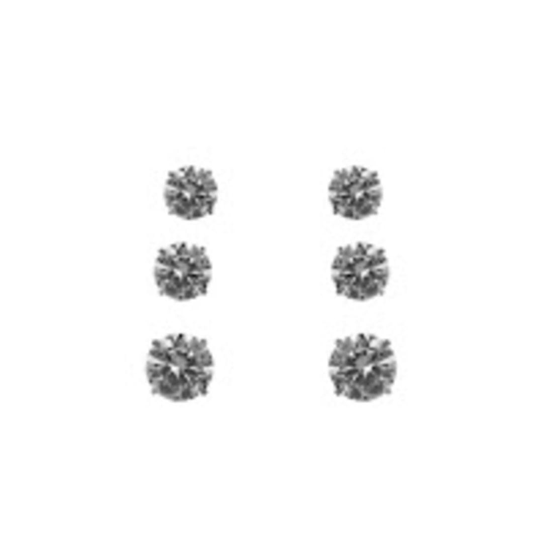 TRIO RODIO ZIRCONIAS CRISTAL