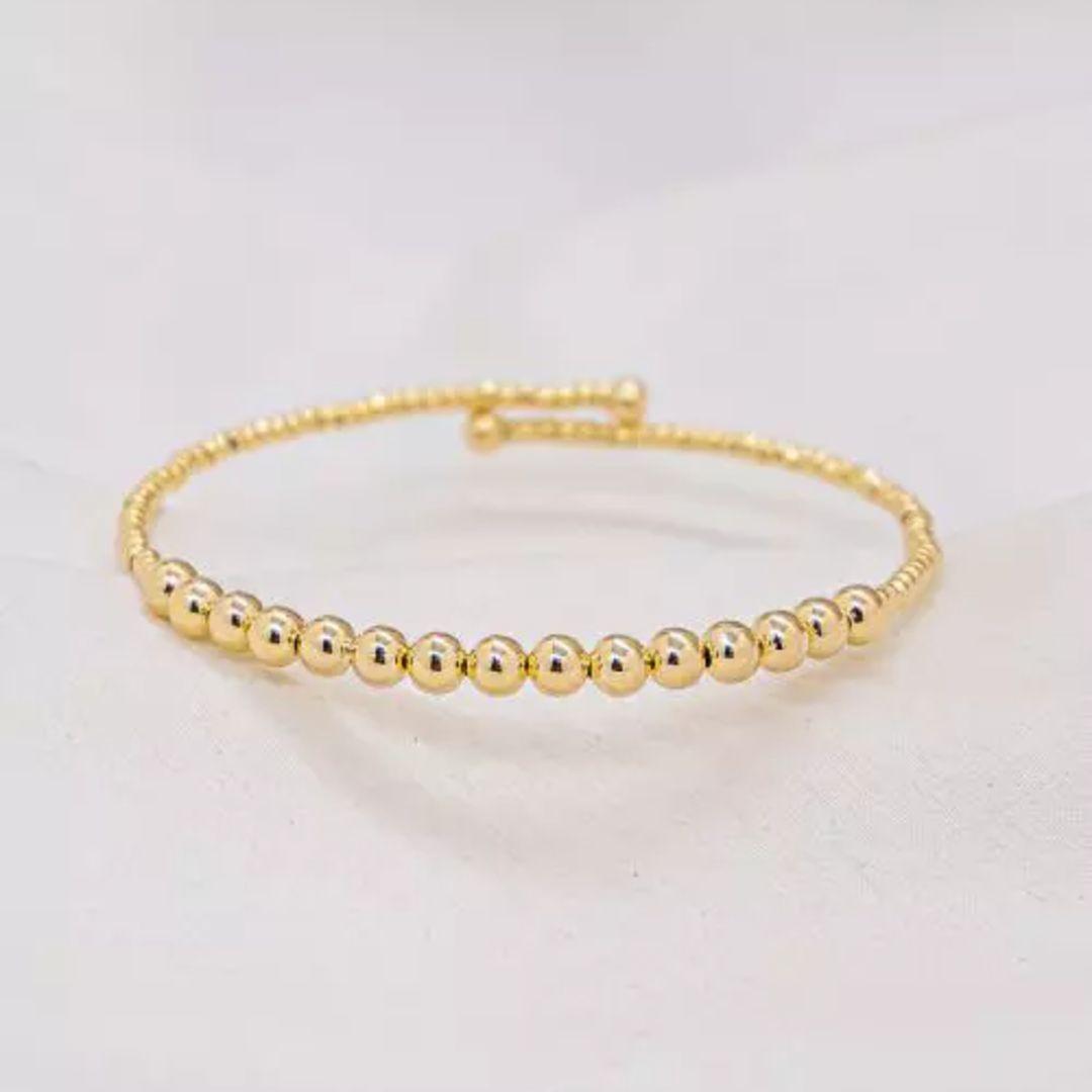 BRACELETE ESFERAS AJUSTAVEL OURO