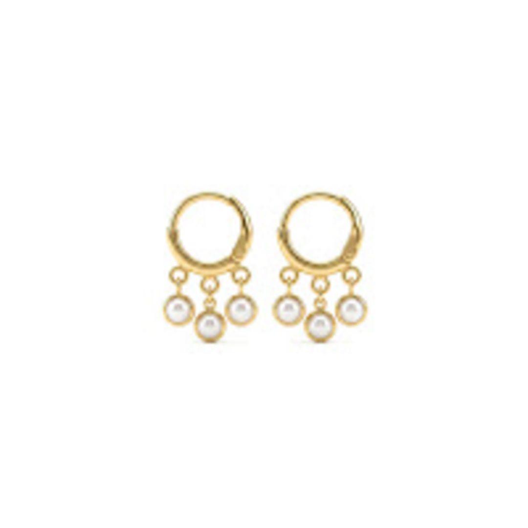 BRINCO ARGOLINHA PEROLAS INFANTIL OURO
