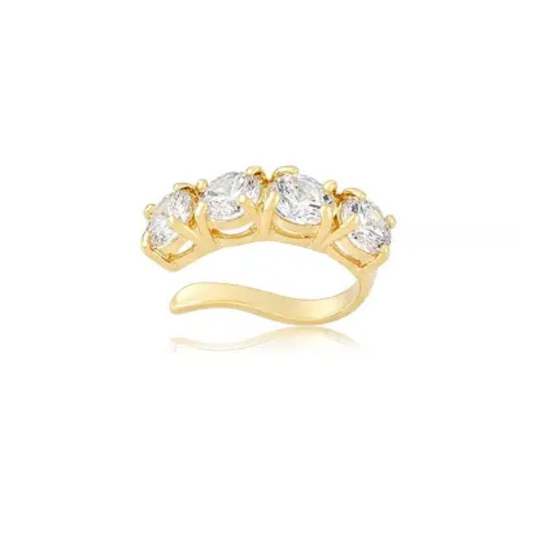 PIERCING FAKE OURO 4 ZIRCONIAS