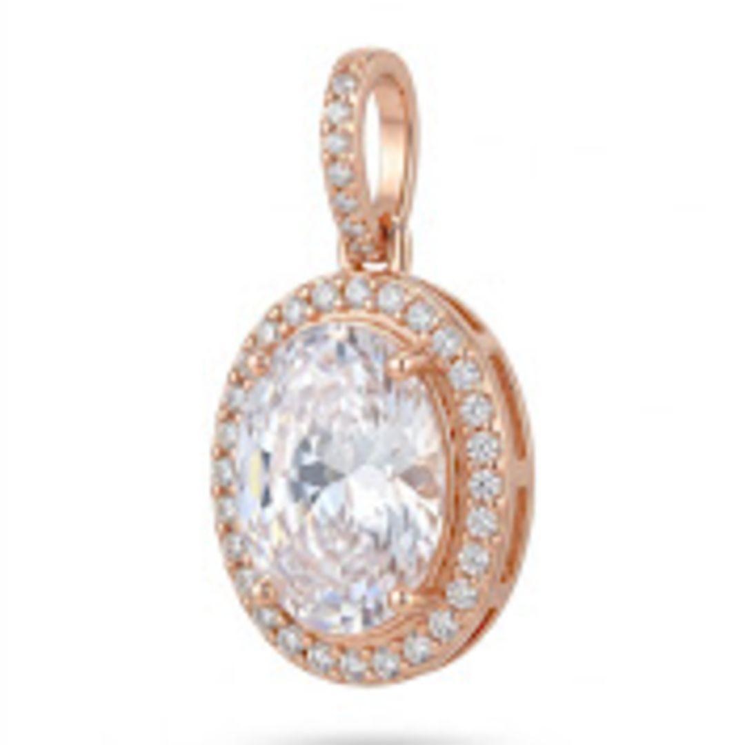 PINGENTE OVAL OURO CRAVEJADO