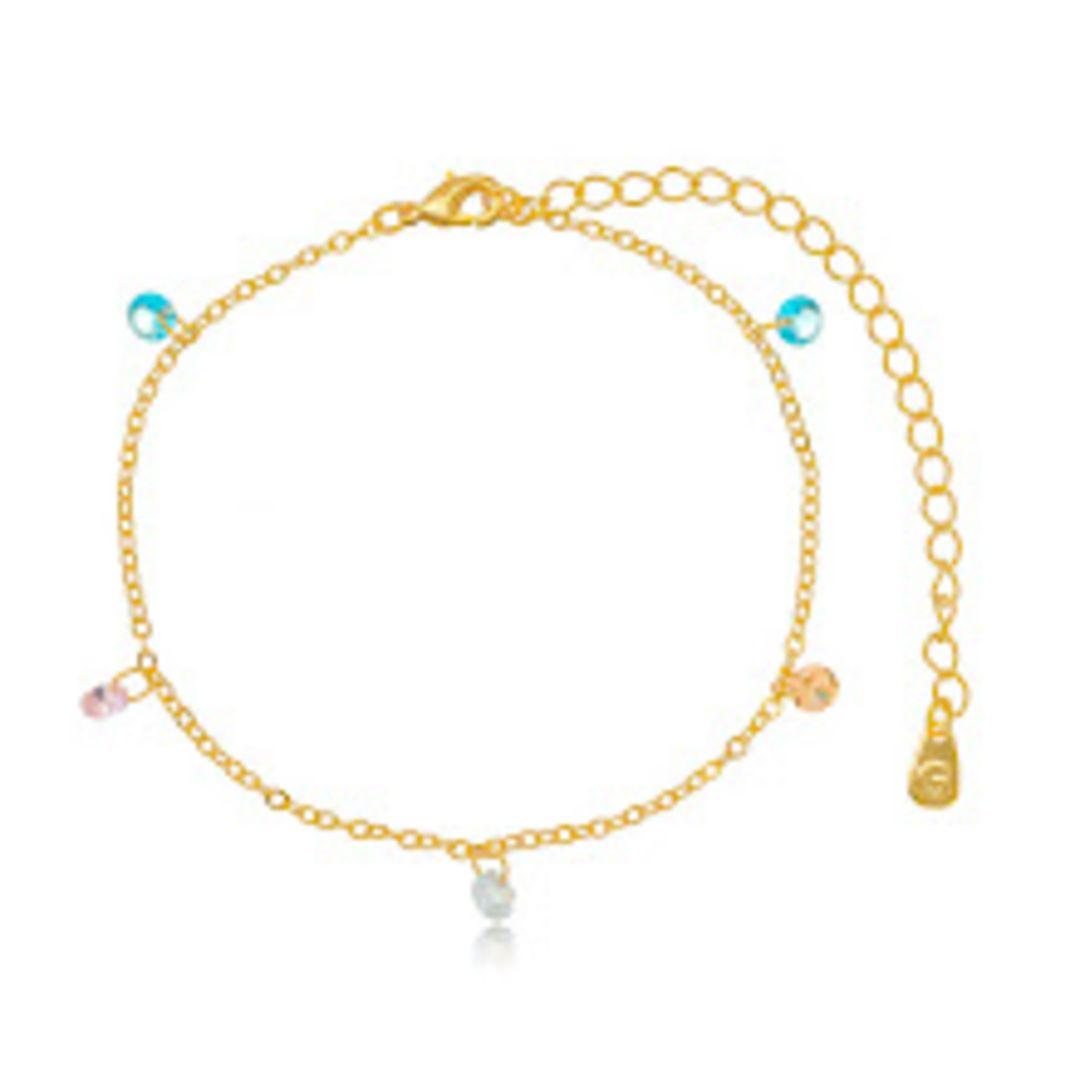 PULSEIRA CRISTAIS COLORIDOS OURO