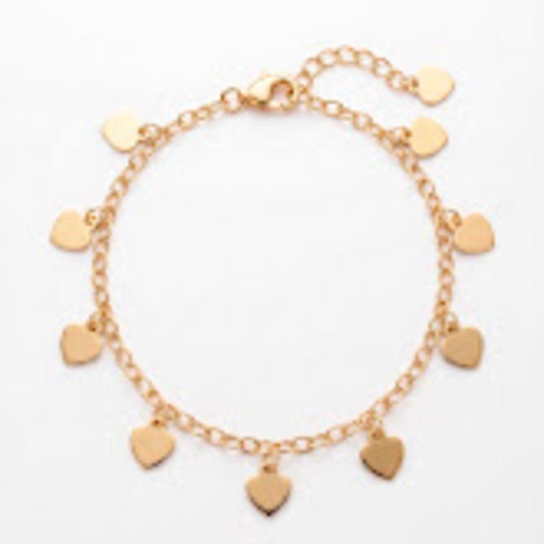 PULSEIRA INFANTIL OURO CORAÇOES