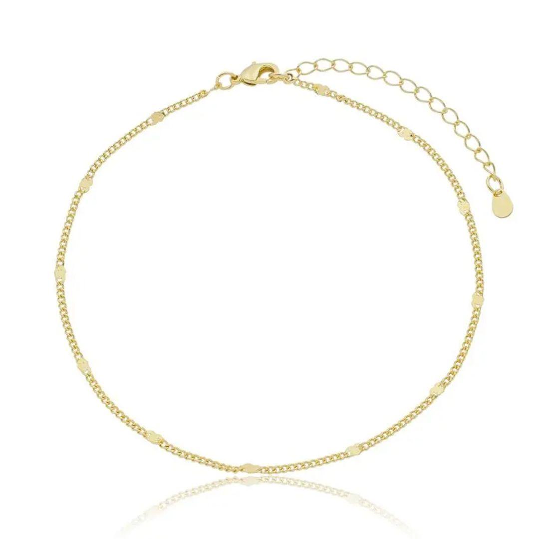 TORNOZELEIRA OURO MINI CORAÇOES